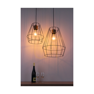 Endorfina taklampa 1xE27 Max. 60 W, oljad ek/svart metall/svart PVC-sladd, Ø 41 cm small 3