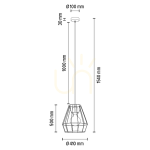 Endorfina taklampa 1xE27 Max. 60 W, oljad ek/svart metall/svart PVC-sladd, Ø 41 cm small 4