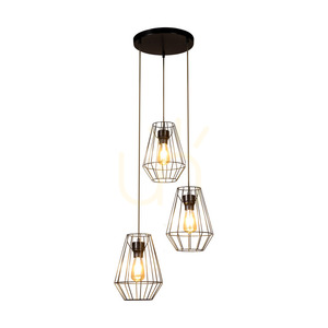 Endorfina taklampa, 3xE27, Max. 60 W, svart metall/svart PVC-kabel, Ø 45 cm small 1