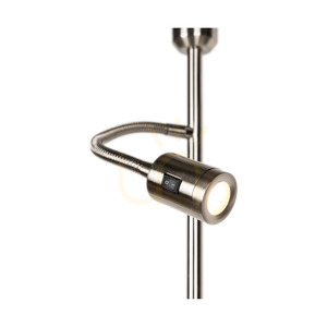 Eros golvlampa, 1xE27 (max. (60 W), 1 st LED 3000 K 3 W, satinmetall/genomskinlig PVC-sladd/vit lampskärm Ø 40 cm small 4