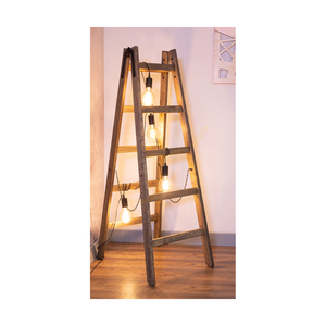 Eskalo golvlampa, 4xE27, Max. 15 W LED, färgad furu i valnötsnyans / svart metall / svart PVC-kabel, 82 cm small 3