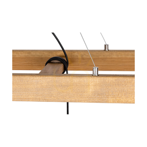 Eskalo 4xE27 taklampa, Max. 60 W, brunbehandlad furu / svart metall / svart PVC-kabel, 123,5 cm small 2