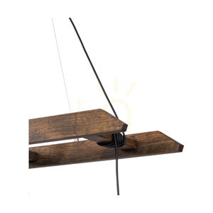 Eskalo taklampa 4xE27 Max. 60 W, färgad furu (valnöt)/svart metall/svart PVC-sladd/svart metallskärm, 123,5 cm small 2
