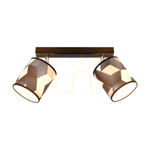 Espacio taklampa, 2xE27, Max. 25 W, lampskärm i svart metall/krommetall/mångfärgad tapet, 52 cm small 1