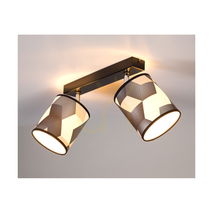 Espacio taklampa, 2xE27, Max. 25 W, lampskärm i svart metall/krommetall/mångfärgad tapet, 52 cm small 5