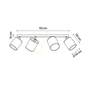 Espacio taklampa, 4xE27, Max. 25 W, oljad ek/krommetall/flerfärgad lampskärm av tapet, 90 cm small 2