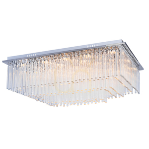 Taklampa Euphoria, med 19 LED-lampor, 3000 K, 57 W, krommetall/transparenta kristaller, 80 cm small 1