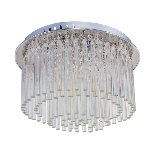 Kontrollera Taklampa Euphoria, inklusive 6 st. LED-lampor 3000K 18 W, krommetall/transparenta kristaller, Ø40 cm