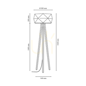 Finja golvlampa 1xE27 Max. 60 W, oljad ek/antracit, flätad sladd/brun lampskärm, Ø 52 cm small 2