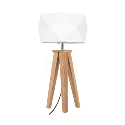 Kontrollera Finja bordslampa, 1xE27, Max. 60 W, oljad ek/antracit, flätad sladd/vit, lampskärm Ø 29 cm
