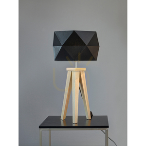 Finja bordslampa, 1xE27, Max. 60 W, oljad ek/antracit, flätad sladd/svart, lampskärm Ø 29 cm small 1