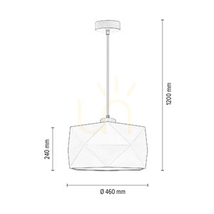 Finja taklampa, 1xE27, Max. 60 W, björk/antracit, flätad sladd/krämfärgad lampskärm, Ø 46 cm small 2