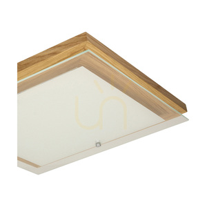 Spot Light Finn 4022974 LED-plafond, oljad ek och vitt glas, 29 × 29 cm, 2700 K small 2