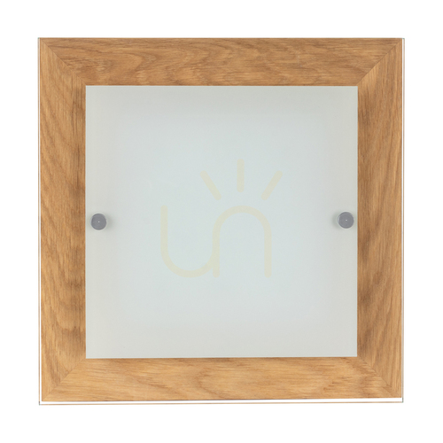 Kontrollera Spot Light Finn 4022974 LED-plafond, oljad ek och vitt glas, 29 × 29 cm, 2700 K