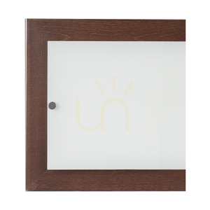 Finn vägglampa, 1xLED, 2700 K, 24 W, bok- och valnötsträ / vitt-transparent glas, 57 cm small 1