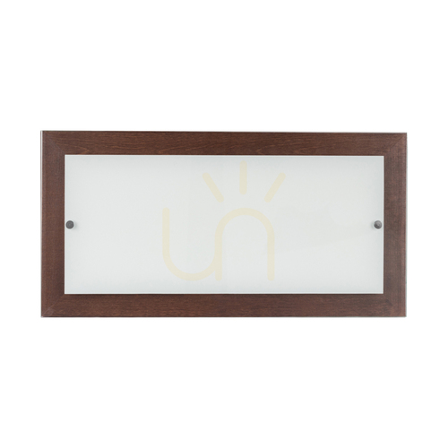 Kontrollera Finn vägglampa, 1xLED, 2700 K, 24 W, bok- och valnötsträ / vitt-transparent glas, 57 cm