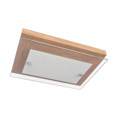 Kontrollera Finn vägglampa 1xLED 2700K 10W oljad ek/krommetall/vitt glas 29 cm