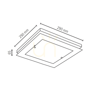 Finn taklampa, 1xLED, 2700 K, 14 W, björk/krommetall/vitt glas, 29 cm small 2