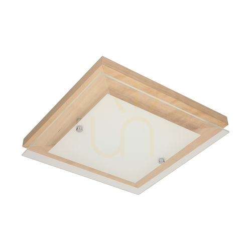 Kontrollera Finn taklampa, 1xLED, 2700 K, 14 W, björk/krommetall/vitt glas, 29 cm