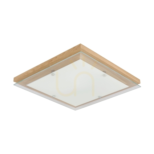 Kontrollera Finn taklampa, 1xLED, 2700 K, 24 W, oljad ek/krommetall/vitt glas, 40 cm