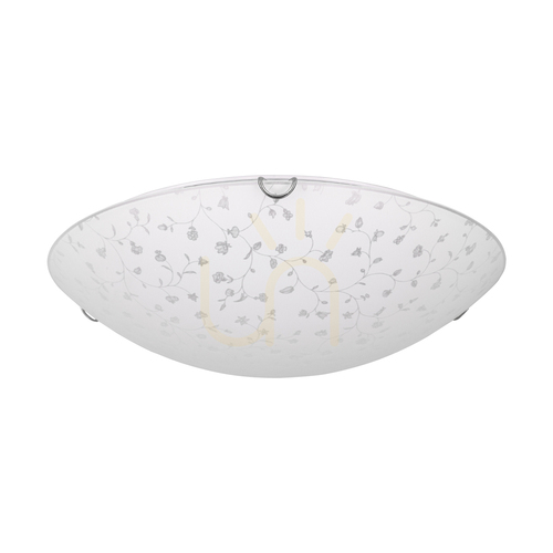 Kontrollera Taklampa Flora, inkluderar 1 st LED 2700K 18 W, krommetall/vit glasskärm, Ø 40 cm