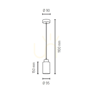 Flores taklampa, 1xE27, Max. 60 W, svart metall/genomskinlig PVC-sladd/vit glasskärm med blommönster, Ø 10 cm small 3