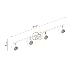 Fly 4xGU10 taklampa, Max. 50 W, vit/kromfärgad metall med nyckelpigamönster, 81 cm small 2