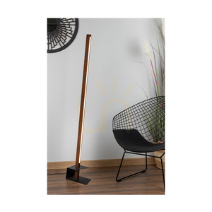 Forestier golvlampa, 1xLED, 3000 K, 18 W, valnötsfärgad furu / svart metall / svart PVC-sladd, 40 cm small 2