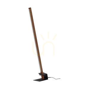 Forestier golvlampa, 1xLED, 3000 K, 18 W, valnötsfärgad furu / svart metall / svart PVC-sladd, 40 cm small 0