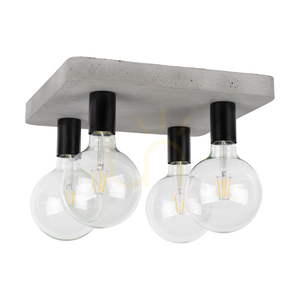 Fortan taklampa, 4xE27, Max. 60 W, betonggrå/svart metall, 34,5 cm small 0