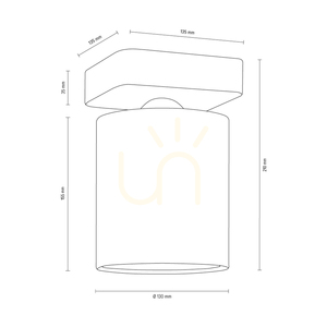 Mild vägglampa 1xE27 Max. 25 W, betonggrå/svart metall/vit lampskärm, 13,5 cm small 2