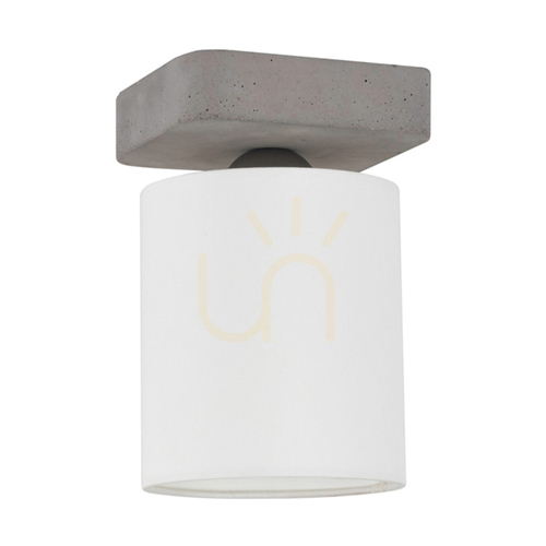 Kontrollera Mild vägglampa 1xE27 Max. 25 W, betonggrå/svart metall/vit lampskärm, 13,5 cm
