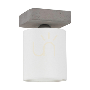 Mild vägglampa 1xE27 Max. 25 W, betonggrå/svart metall/vit lampskärm, 13,5 cm small 0