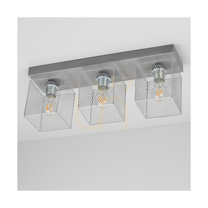 Gittan taklampa, 3xE27, Max. 60 W, betonggrå/förkromad metallskärm, 55 cm small 1