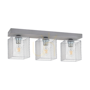 Gittan taklampa, 3xE27, Max. 60 W, betonggrå/förkromad metallskärm, 55 cm small 0