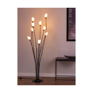 Gloriosa golvlampa, 9xG9, Max. 6 W LED, svart metall/svart PVC-kabel/vit glasskärm, Ø 60 cm small 2