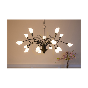 Gloriosa taklampa, 15xG9, Max. 6 W LED, svart metall/svart PVC-kabel/vit glasskärm, Ø 108 cm small 2