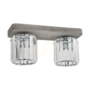 Glory taklampa, 2xE27, Max. 60 W, betonggrå/klar glasskärm, 35 cm small 0