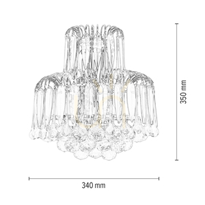 Grenada vägglampa, 2xE14, Max. 40 W, krommetall/transparentgrönt glas, 34 cm small 2