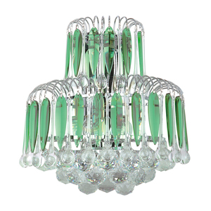 Grenada vägglampa, 2xE14, Max. 40 W, krommetall/transparentgrönt glas, 34 cm small 0