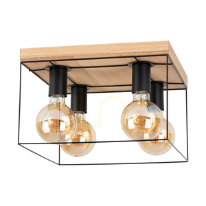 Gretter taklampa, 4xE27, Max. 60 W, oljad ek/svart metall, 34 cm small 0