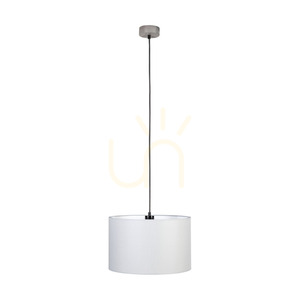 Grå taklampa, 1xE27, Max. 60 W, gråbetsad furu, flätad sladd, grå lampskärm, Ø 40 cm small 2