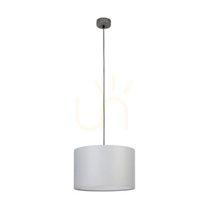 Grå taklampa, 1xE27, Max. 60 W, gråbetsad furu, flätad sladd, grå lampskärm, Ø 40 cm small 0