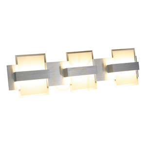 Hana vägglampa, 3xLED, 3000 K, 5 W, borstat aluminium, metall/mjölkigt-transparent glas, 54,5 cm small 1