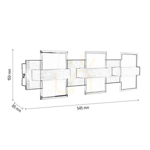 Hana vägglampa, 3xLED, 3000 K, 5 W, borstat aluminium, metall/mjölkigt-transparent glas, 54,5 cm small 4