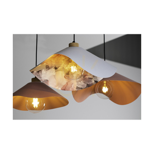 Hattu blommig taklampa 1xE27 max. 40 W oljad ek / svart flätad sladd / grå och mångfärgad lampskärm, Ø 40 cm small 3