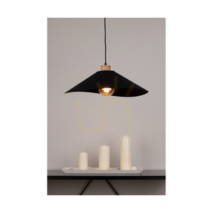 Hattu taklampa 1xE27 Max. 40 W oljad ek / svart flätad sladd / svart lampskärm Ø 50 cm small 2