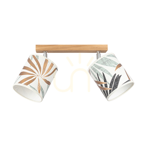 Taklampa Hoja, 2xE27, Max. 25 W, oljad ek/krommetall/flerfärgad lampskärm av tapet, 52 cm small 2