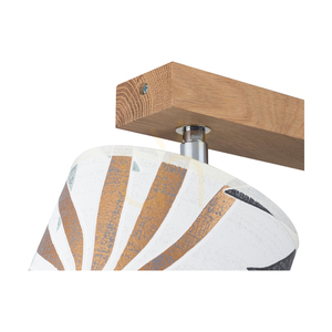 Taklampa Hoja, 2xE27, Max. 25 W, oljad ek/krommetall/flerfärgad lampskärm av tapet, 52 cm small 4