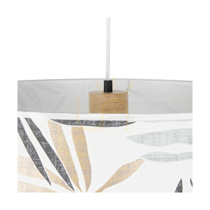 Hoja taklampa, 1xE27, Max. 60 W, oljad ek / genomskinlig PVC-sladd / lampskärm i mångfärgad tapet, Ø 50 cm small 2